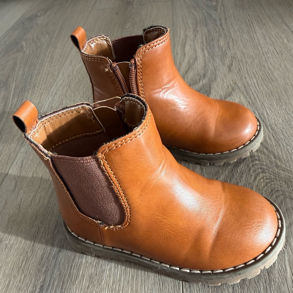 Brown Leather Kids Boots